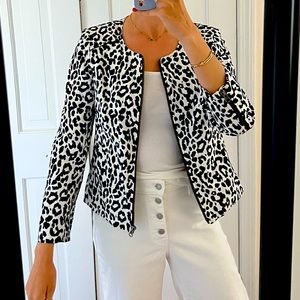 Leopard print Jcrew cotton blazer
